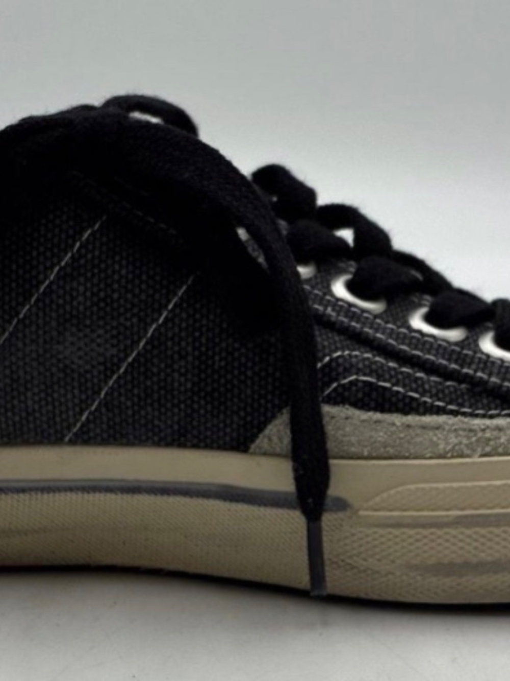 Golden Goose V-Star 2 Black Canvas Star Low Top Sneakers New - Picture 6 of 7